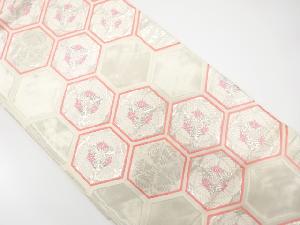 亀甲に若松模様織り出し　袋帯